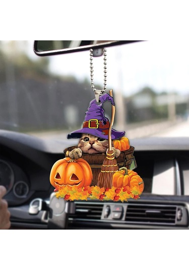 Homyl Cadılar Bayramı Balkabağı Dekor Araba Ev Kolye Stil-e