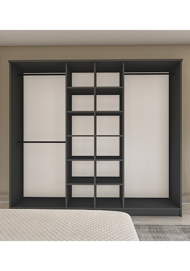 Gm 087 Favorite 6 Kapılı Aynasız Sonomo - Antrasit Gri Gardırop