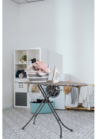 Elitepress Ayarlanabilir Ayaklı Lüks Ütü Masası Isıya Dayanıklı Extra Kumaş Antrasit