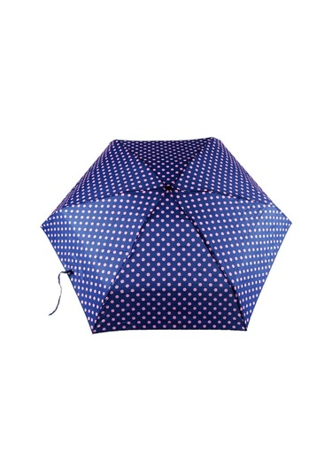 Biggdesign Moods Up Pembe Puantiyeli Lacivert Manuel Mini Şemsiye - Rüzgara Dayanıklı, Hafif, Renkli Tasarım Çok Renkli