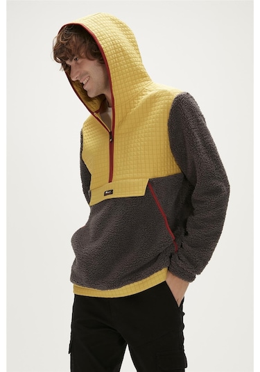 Bad Bear Leonard Plush Half-zip Peluş Erkek Kapüşonlu Sweatshirt - Antrasit