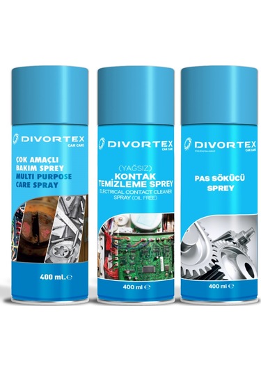Divortex 3 Farklı Bakım Temizlik Sprey Seti 400 ML x 3 Adet