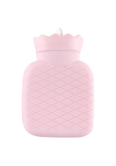 Sones Kış Silikon El Isıtıcısı Karikatür Sevimli Su Enjeksiyonu Sıcak Su Torbası, Renk: Pembe Kare