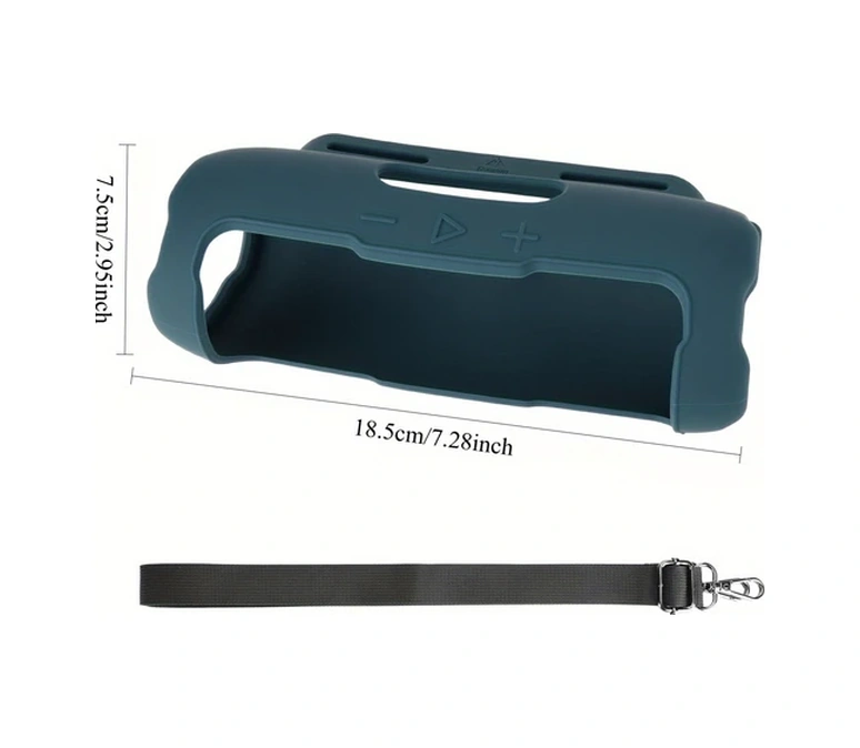 Willowhaven Jbl Flip7 Hoparlör Silikon Kılıf 2 Kayış Ve Omuz Askılı Taşıma Kılıfı Mavi