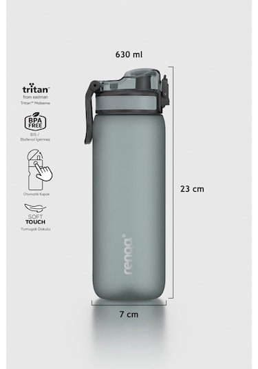 Renga Rybo-x Soft Touch 630 Ml Tritan Matara 912160 Siyah Siyah