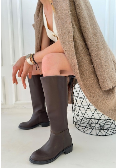 Muay Kahverengi Cilt Çizme Kahverengi
