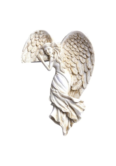 Fortunelane Saçma Resin Mavi Yanaçlı Melek Kapı Çerçevesi Dekorasyonu - Oturma Odası, Yatak Odası, Ofis Dekoru, Misafir Memnun Ed