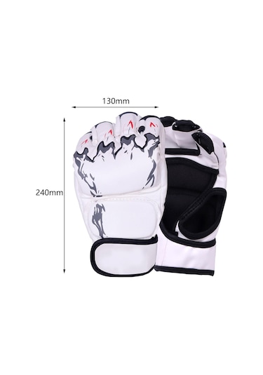 Suntek Mma Eldiven Kickboks Eldiveni Ayarlanabilir Bilek Bandı Beyaz