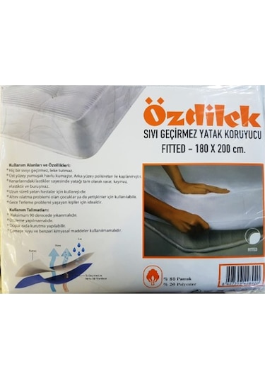 Özdilek Fitted Alez Çift Kişilik Alez Sıvı Geçirmez Alez 180X200