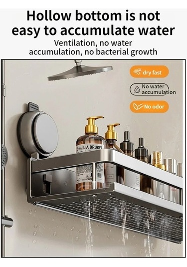 Maoyaya Çok Renkli Hiçbir Matkap Vantuz Emme Banyo Rafı Banyo Rafı Tuvalet Alanı Çok Renkli