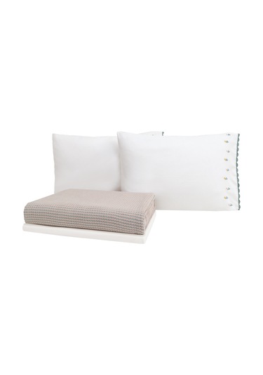 Yataş Brie Çift Kişilik Pike Takımı - Adaçayı