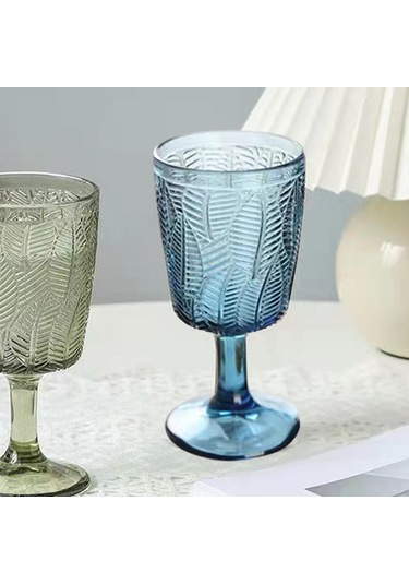 Suntek Şarap Kadehi Cam Şampanya Bardağı Yeni Eve Mavi Mavi