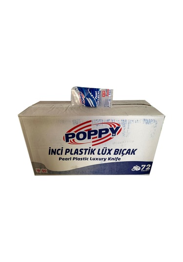 Poppy Plastik Lüks Şeffaf Tek Kullanımlık Bıçak - 3600 Adet-koli / 18 Cm. Şeffaf