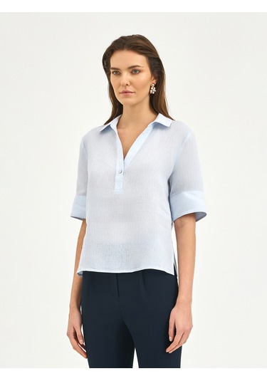 Karaca Kadın Regular Fıt Gömlek-mavi 12.25s.04.017 Mavi