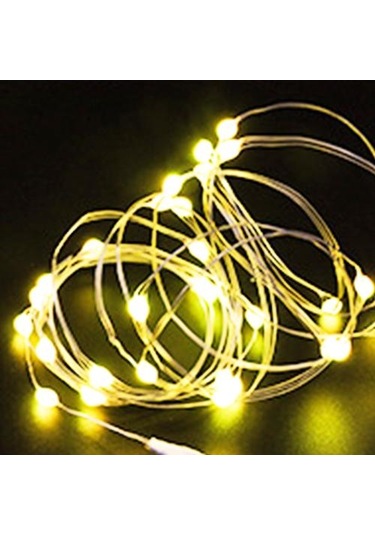 Pille Çalışan Led Bakır Gümüş Tel Şerit Işık Peri Işıkları Noel Düğün İçin Parti Dekorasyonu 1/2/3metre Sıcak Beyaz