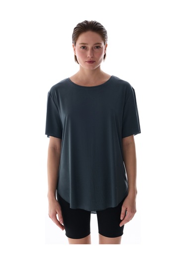 Penti Gri Bisiklet Yaka Oversize Modal T-Shirt