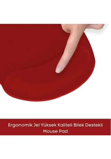 Bilek Destekli Kırmızı Mouse Pad