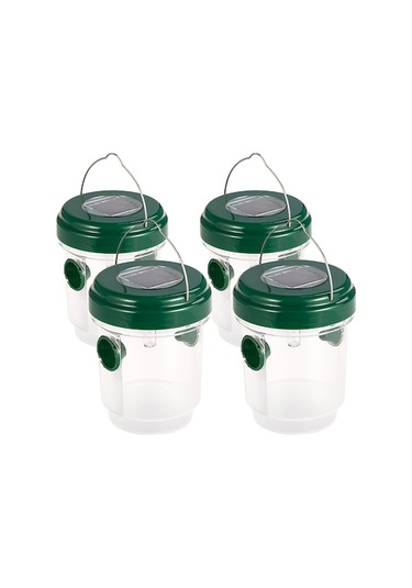 Güneş Enerjili Dış Mekan Arı Tuzağı - Bahçe Çim Alani Ip44 Su Geçirmez Işıklandırmalı Yakalama Aleti 4 Adet, Yeşil