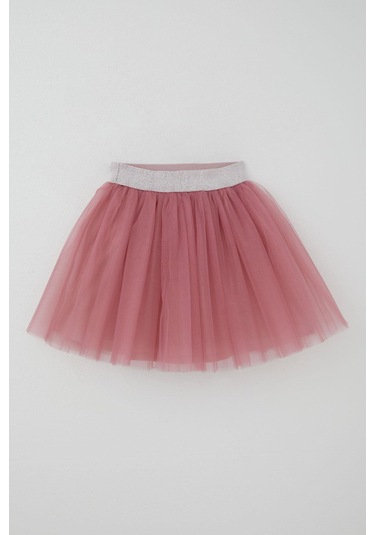 Breeze Kız Çocuk Tütü Etek Beli Sim Detaylı Lastikli 5-10 Yaş, Gülkurusu Gülkurusu