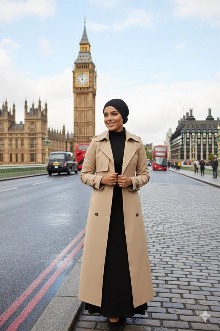 Topuzlu Siyah Hazır Türban Tesettür Bone Siyah