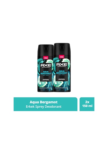 Axe Aqua Bergamot Erkek Sprey Deodorant 2 x 150 ML