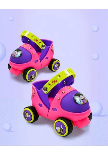 Danri 2-6 Yaş Çocuklar İçin Dört Tekerlekli Paten - Pembe Pembe