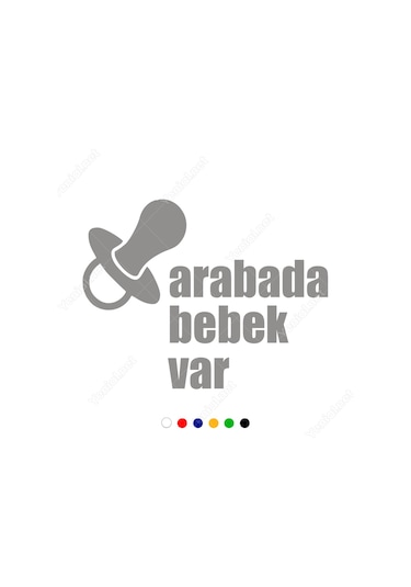 Emzik Ve Arabada Bebek Var Yazısı Stickerı (406983749)