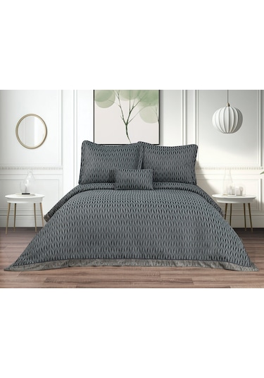 Lukes Geometrik 4 Parça Mavi Pike Takımı 240 X 260 Cm Mavi