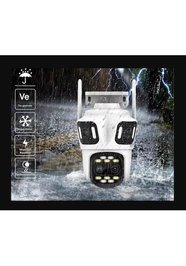 8k 16mp 8x Zoom Dış Mekan Kablosuz 360 Ip Kamera 3 Kameralı