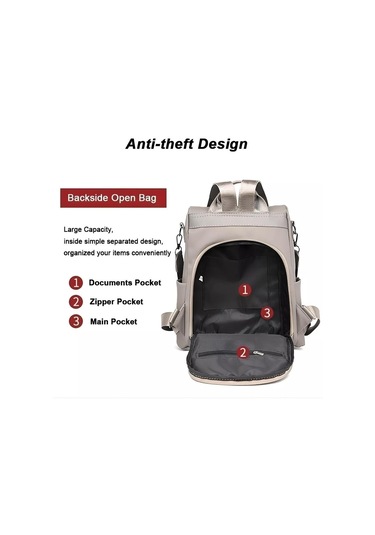 Yuntech01 Kadın Çift Askılı Sırt Çantası - Basit Klasik Nilon Oxford Kumaşı - Pratik Dışarı Çıkışlar İçin Kahverengi Çok Renkli