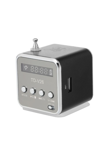 Youtek Siyah Taşınabilir Mini Hoparlör - Aux In/tf Kart/usb/fm Radyo Desteğiyle Müzik Çalma