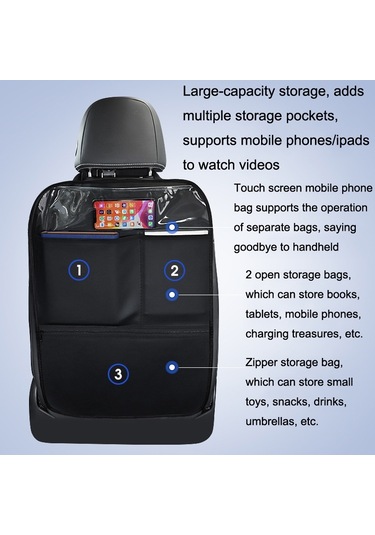 Araba Koltuğu Geri Çocuk Tekme Önleyici Ped Geri Arka Anti-kirli Evrensel Deri Koruma Pedi Saklama Çantası Yarım Paket Versiyonu Şarap Kırmızısı