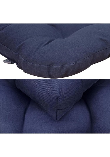 Sones 1 Çift 48 X 48 Cm Bahçe Veranda Rattan Sandalye Su Geçirmez Minder Kalın Yumuşak Kanepe Minderi Lacivert