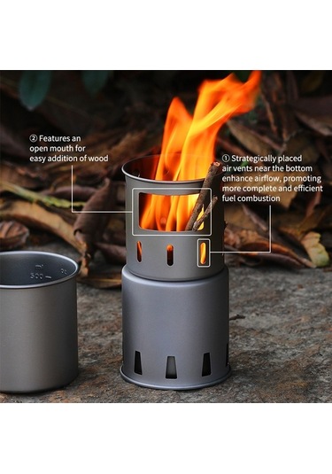 Dancemonkey Taşınabilir Odun Yakan Soba Katlanır Kamp Sobası Açık Hava Yürüyüşü İçin Sırt Çantası Sobası Kamp Sobası Gümüş Gümüş