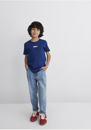 Mavi - Miav Baskılı Lacivert Tişört 6633270722 Mavi