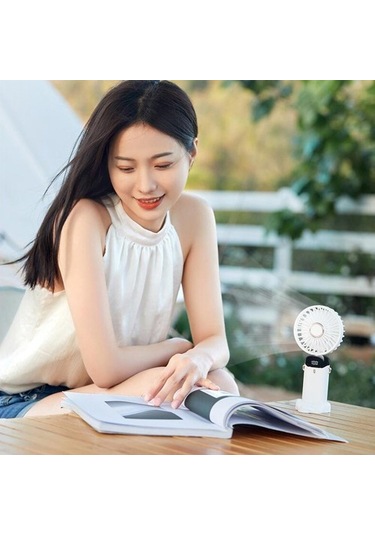 Mini El Fanı, Taşınabilir Kişisel Fan Asılı Boyun Fanı 90 Ayarlanabilir Usb Şarj Edilebilir Küçük Masa Fanı Mavi 6517 Var Ayaklı Mavi 5 Adetten Az