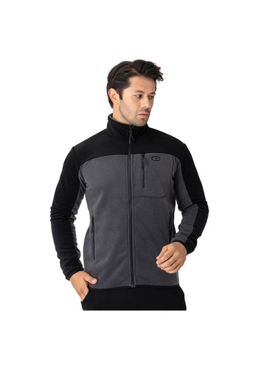 Erkek Tam Fermuarlı Polar Sweat Antrasit