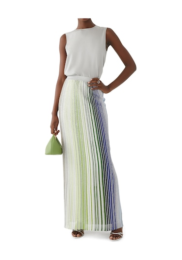Missoni Payetli Maxi Etek Yeşil Çok Renkli