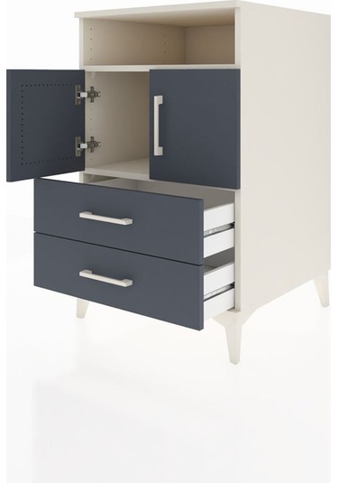 Kronos Komodin 2 Raflı 2 Çekmeceli 2 Kapaklı 60x59x96 Aytaşı-antrasit Aytası