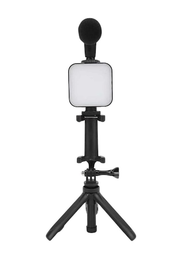 Telefon Tutucu Mini Mikrofonlu Tripod Vlog Çekim Video
