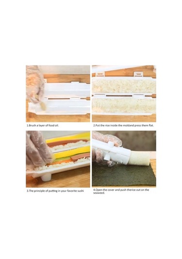 Novahub Ev Yapımı Sushi Seti - 16 Parça Doğal Bambu Malzemelerle Prof. Sushi Deneyimi Çok Renkli