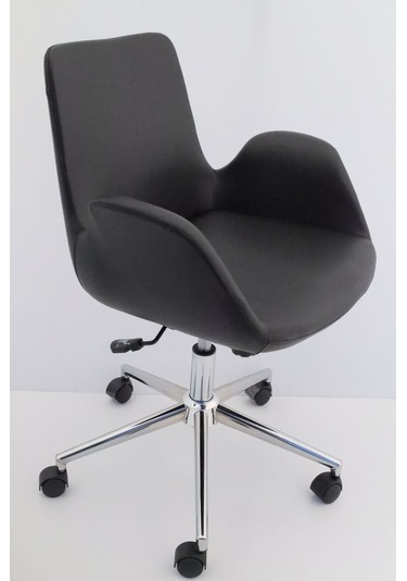 Hava Siyah Deri Ofis Çalışma Koltuğu