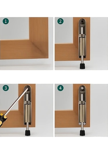 Xuweiwei 2 Adet Gümüş Görünmez Kapı Stoperi, Ayarlanabilir, Yapışkanlı Ve Vidalı