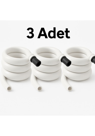 3 Adet Kendiliğinden Katlanan Spiral Tuvalet Hortumu & Taharet Ma Beyaz