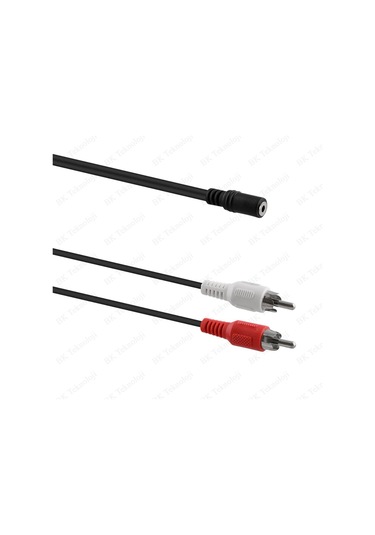 3.5Mm Dişi 2 Rca Erkek Stereo Ses Kablosu 1.5 Metre