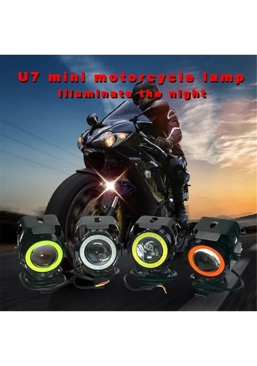 Agoodshop U7 Elektrikli Scooter Led Spot Işık Yanıp Sönen Melek Gözler Motosiklet Elektrikli Scooter 1 Adet Polisilikon 2v