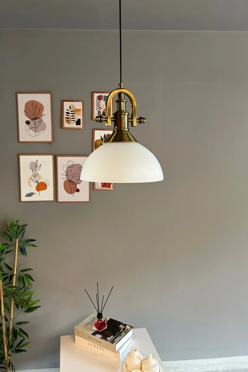 Perry Cam Tekli Avize Gemici Eskitme Başlık Retro Sarkıt Lamba Restoran Salon Aydınlatma Bal