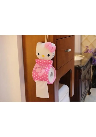 Pembe-satış Kawaii Hello Kıtty Ev Ve Banyo Doku Kutusu Kutu Konteyner Havlu Peçete Kağıtları Çanta Tutucu Kutusu Kasa Kılıfı Doku Kutusu