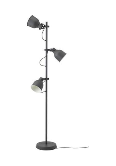 Hektar 3 Spotlu Yer Lambası Koyu Gri Meridyendukkan 176 Cm Yer Okuma Lambası Lambader