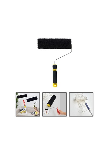 Symbee Siyah Nilon Duvar Teke Roller Fırça - Çizgi Dokulu, Esnek, Çok Fonksiyonlu Boya Ve Teke Uygulama Aracı 36x23.5 Cm